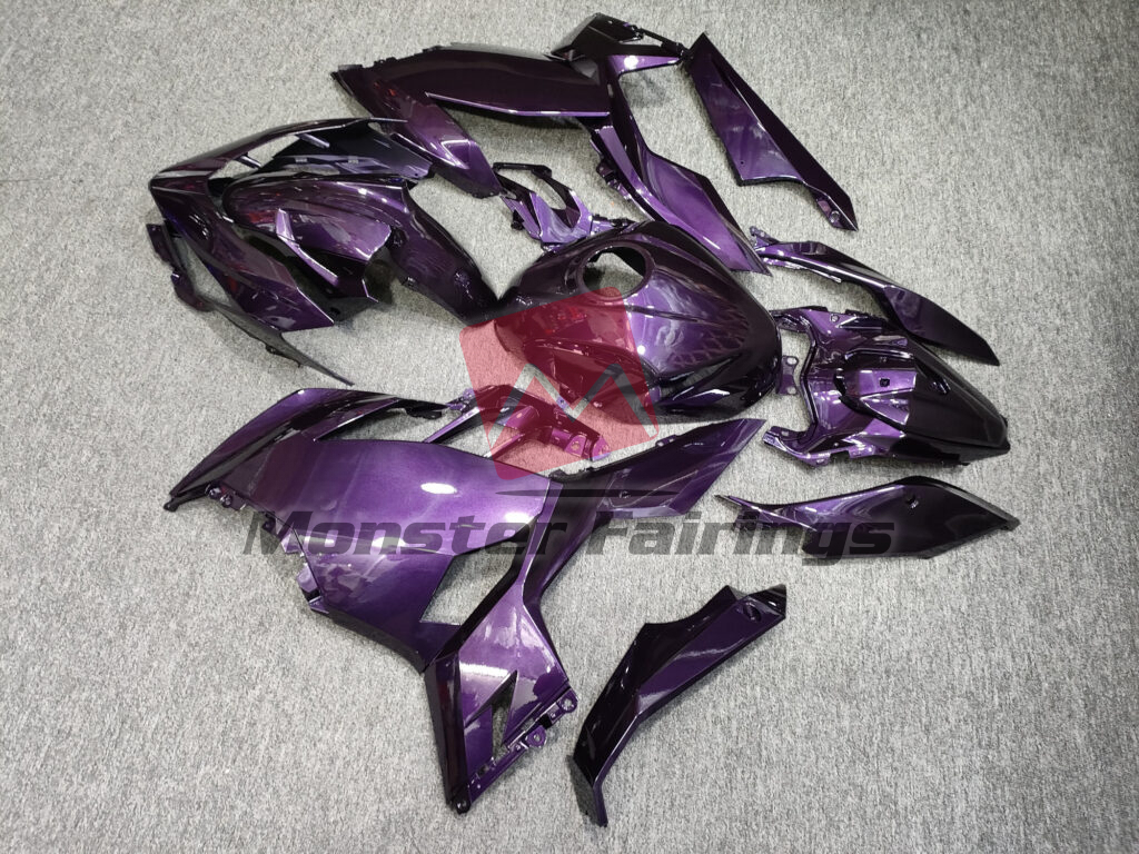 2018 - 2024 Kawasaki Ninja 400 Gloss Deep Purple fairing set - ABS injection, custom painted by Monster Fairings