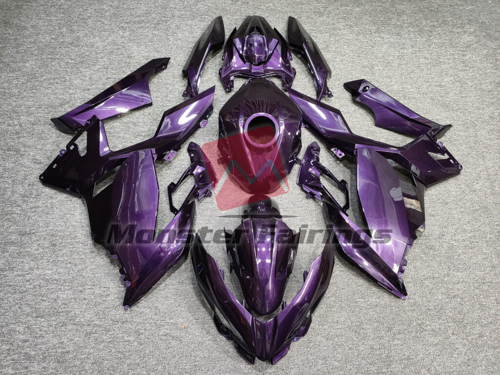 Kawasaki Ninja 400 2018 - 2024 Gloss Deep Purple ABS fairings - custom motorcycle bodywork kit by Monster Fairings