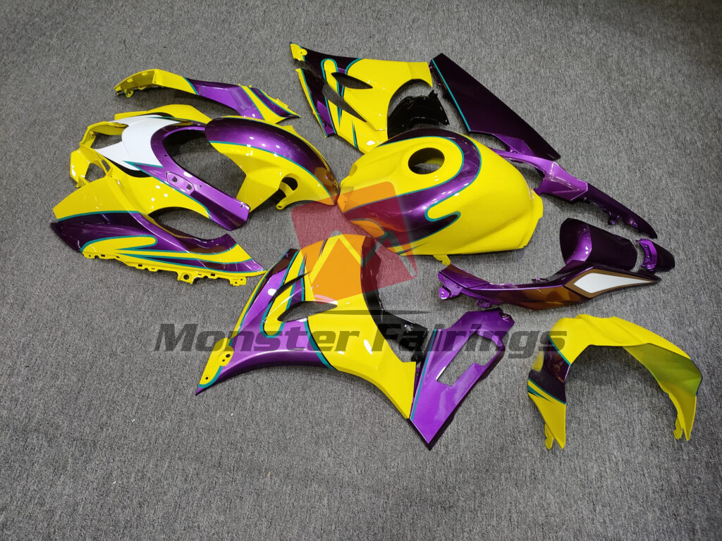 2017 - 2025 Suzuki GSXR Gloss Yellow Purple fairing set - ABS injection, custom painted by Monster Fairings