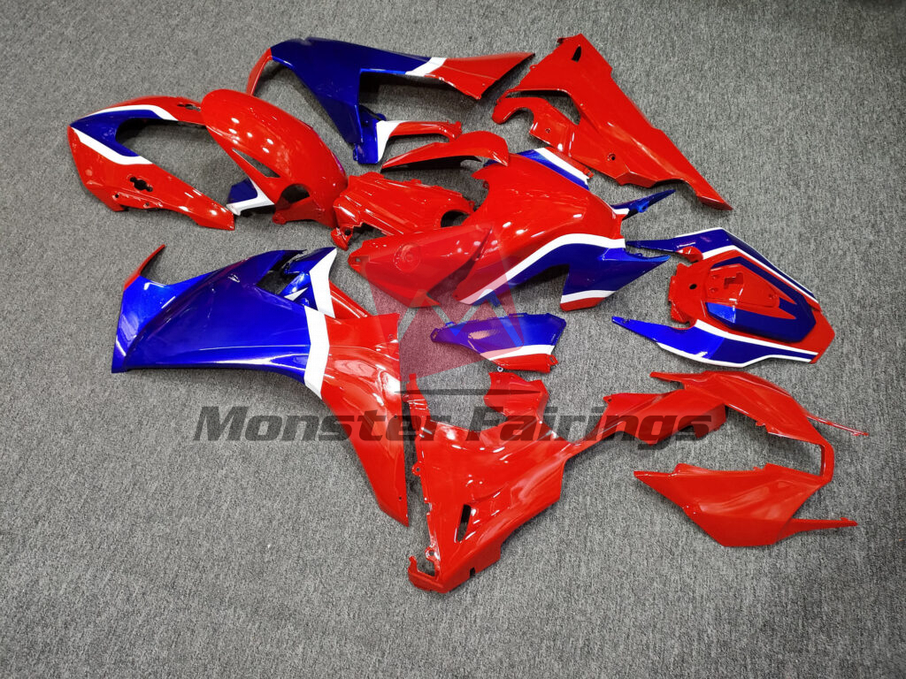 2017 - 2025 Honda CBR1000RR Gloss Red & Blue White fairing set - ABS injection, custom painted by Monster Fairings