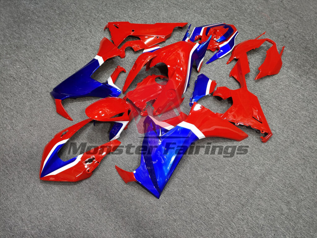 Honda CBR1000RR custom ABS fairings 2017 - 2025 in Gloss Red & Blue White - durable replacement kit, Monster Fairings