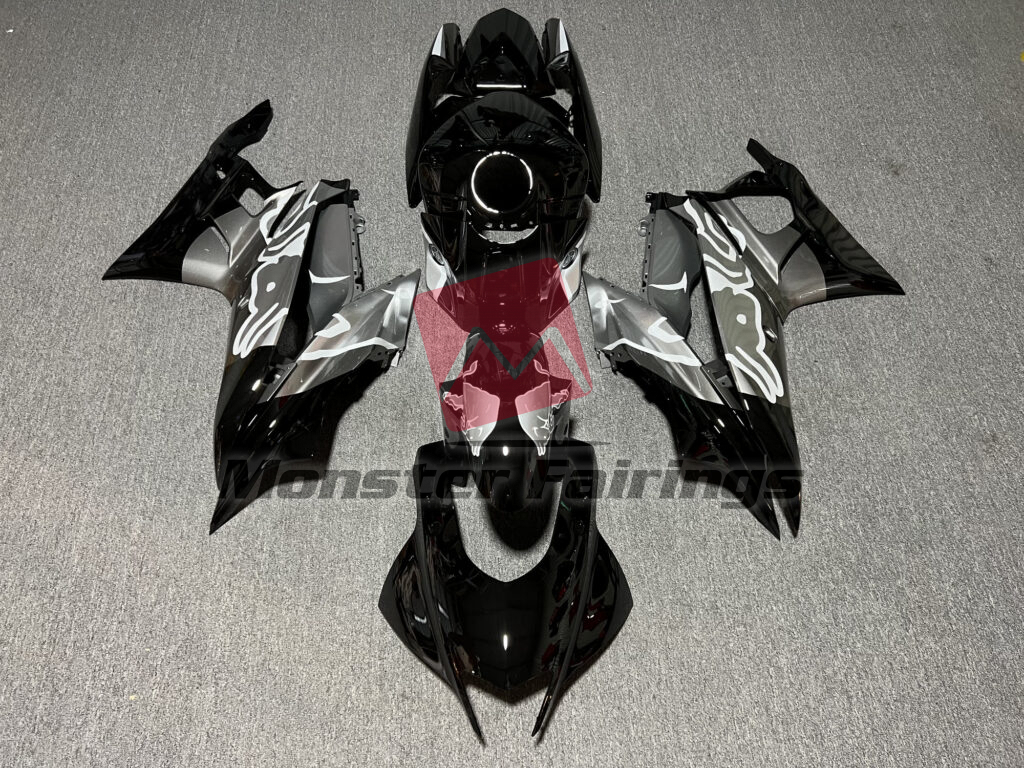 Yamaha R3 2019 - 2021 Gloss Black Gray Bull ABS fairings - custom motorcycle bodywork kit by Monster Fairings