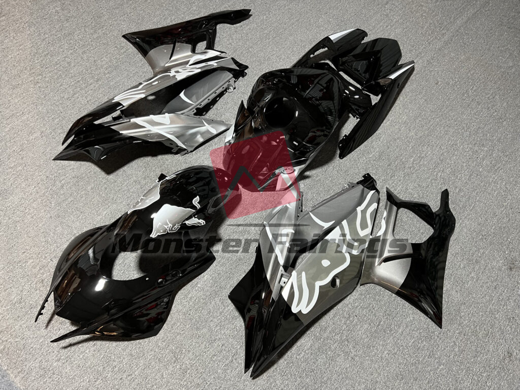 Gloss Black Gray Bull ABS fairings for Yamaha R3 2019 - 2021 - premium OEM fit kit by Monster Fairings