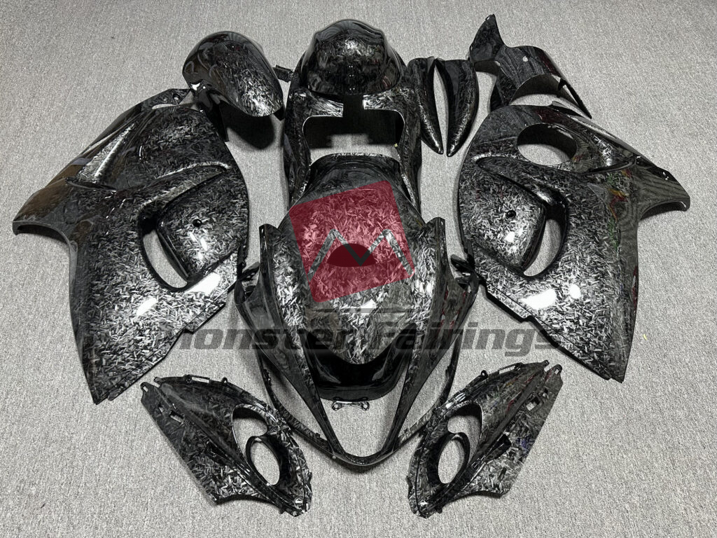 Suzuki GSXR 1300 2008 - 2020 Gloss Forged Carbon Fiber Style ABS fairings - custom motorcycle bodywork kit by Monster Fairings