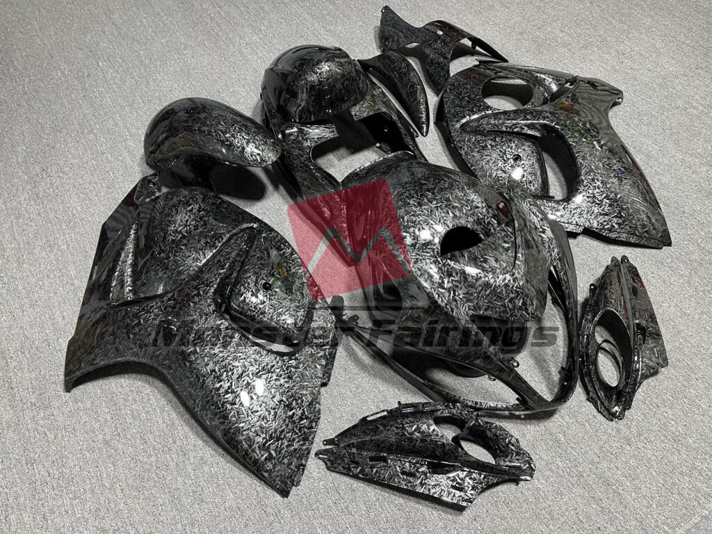 Gloss Forged Carbon Fiber Style ABS fairings for Suzuki GSXR 1300 2008 - 2020 - premium OEM fit kit by Monster Fairings
