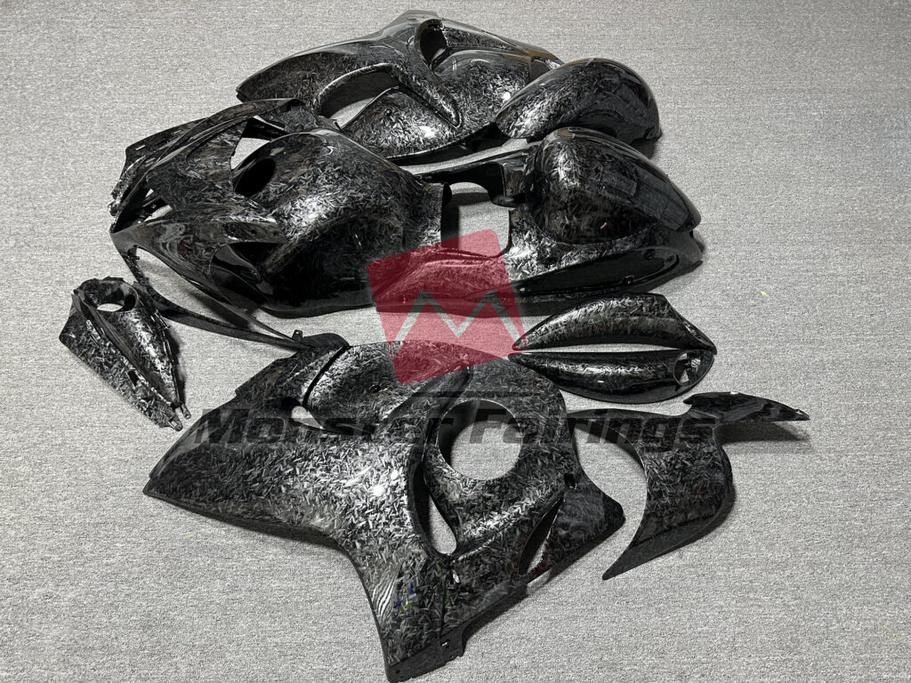 2008 - 2020 Suzuki GSXR 1300 Gloss Forged Carbon Fiber Style fairing set - ABS injection, custom painted by Monster Fairings