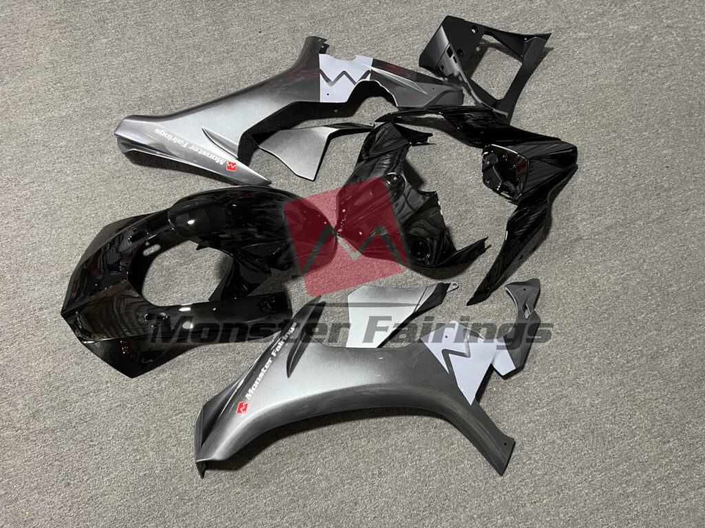 Gloss Black & Dark Gray ABS fairings for Yamaha R1 2015 - 2019 - premium OEM fit kit by Monster Fairings
