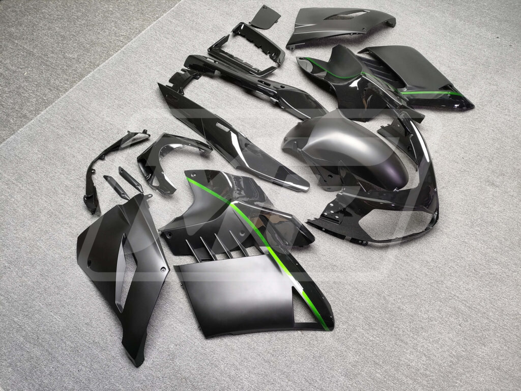 Kawasaki GTR1400 ZG1400 custom ABS fairings 2008 - 2011 in Matte Black Green - durable replacement kit, Monster Fairings