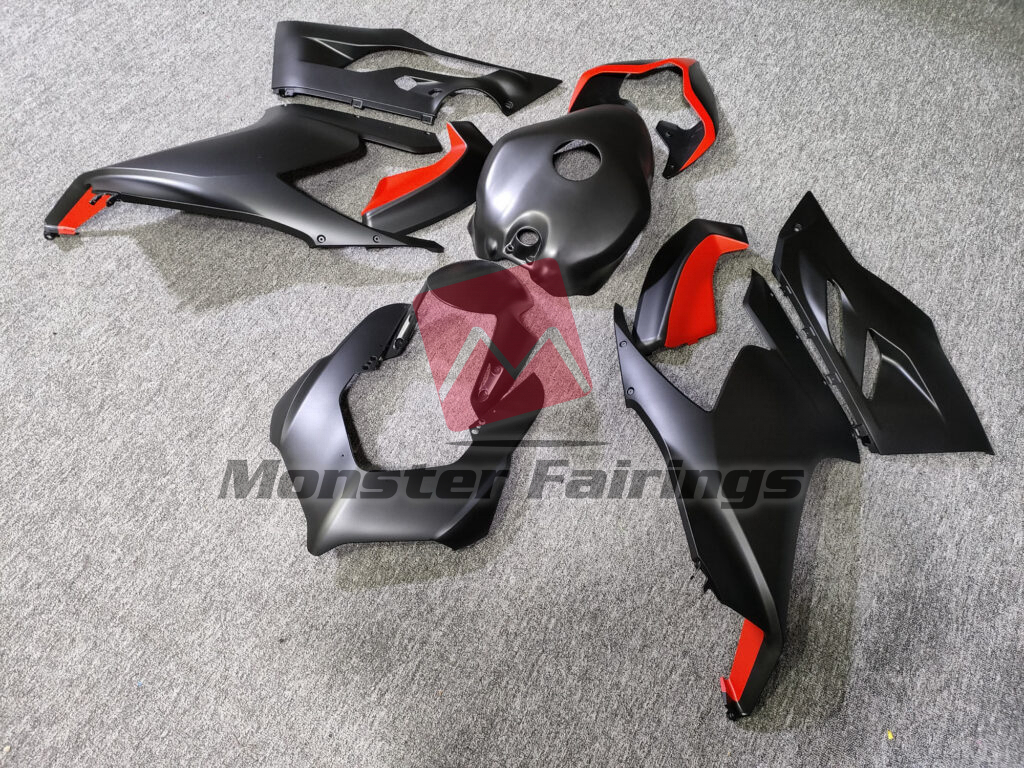Matte Black Red ABS fairings for Ducati Panigale V2 2020 - 2024 - premium OEM fit kit by Monster Fairings