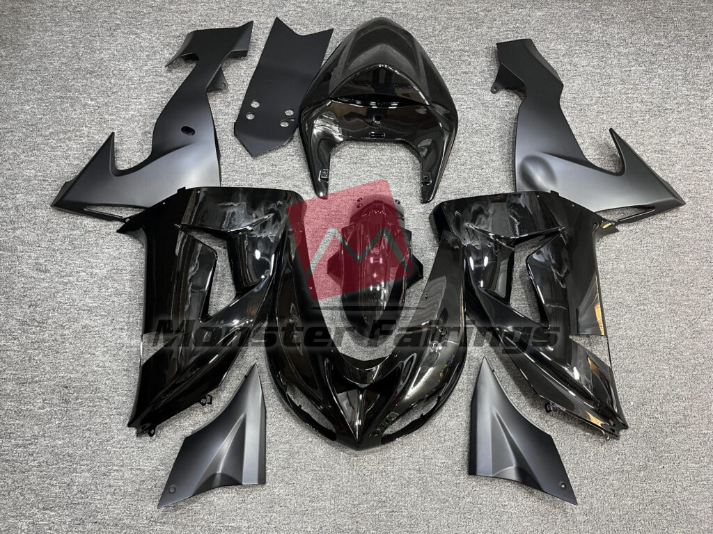 Kawasaki ZX10R 2006 - 2007 Matte & Gloss Black ABS fairings - custom motorcycle bodywork kit by Monster Fairings