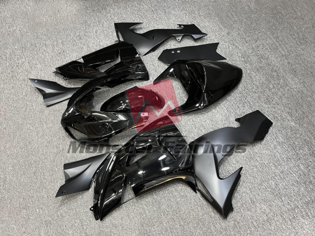 Kawasaki ZX10R custom ABS fairings 2006 - 2007 in Matte & Gloss Black - durable replacement kit, Monster Fairings