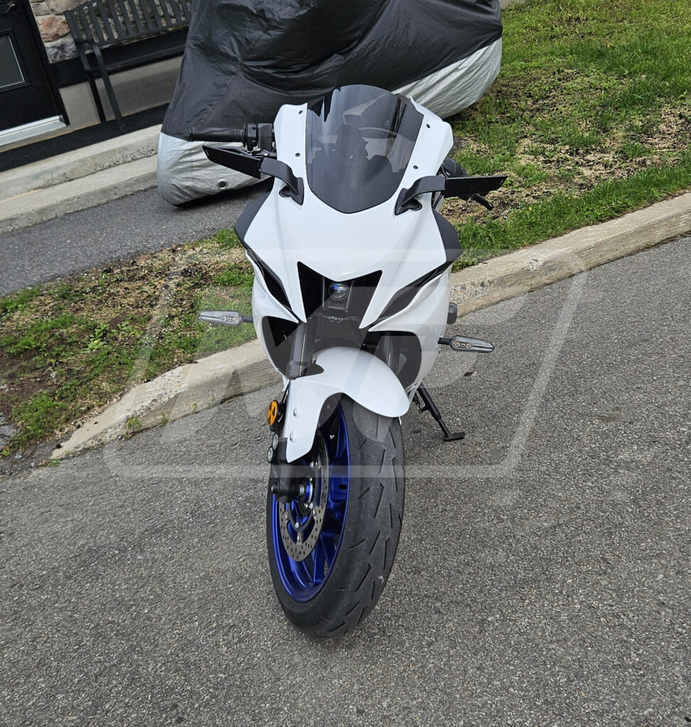Yamaha R7 custom ABS fairings 2021 - 2025 in Gloss White Black - durable replacement kit, Monster Fairings