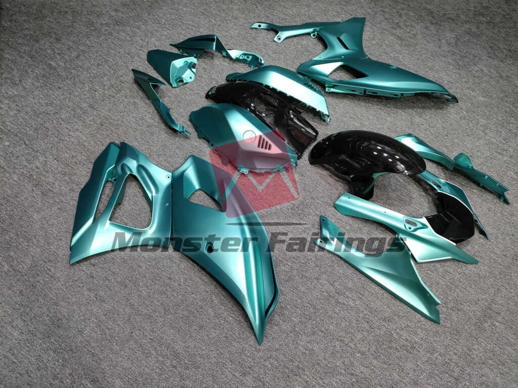 Yamaha R7 custom ABS fairings 2021 - 2025 in Matte Teal Gloss Black - durable replacement kit, Monster Fairings