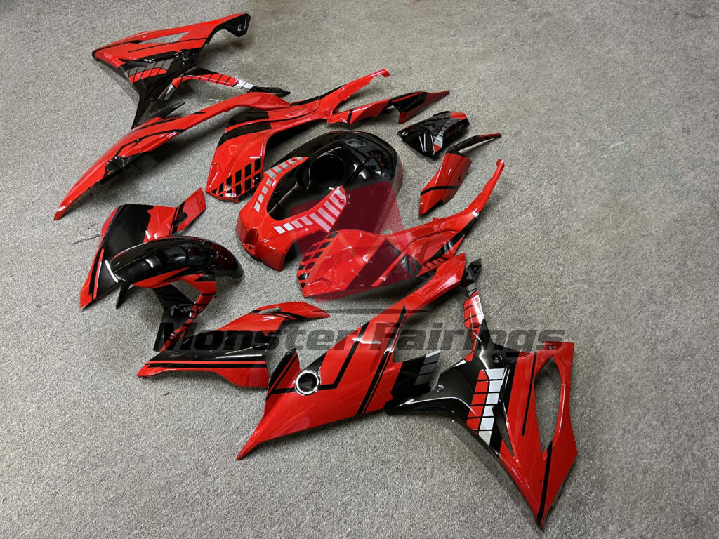 BMW S1000RR custom ABS fairings 2019 - 2022 in Gloss Red & Black Gray - durable replacement kit, Monster Fairings