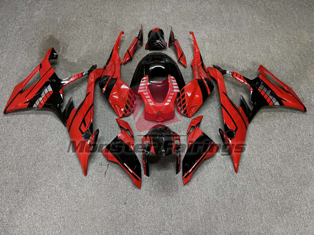 BMW S1000RR 2019 - 2022 Gloss Red & Black Gray ABS fairings - custom motorcycle bodywork kit by Monster Fairings