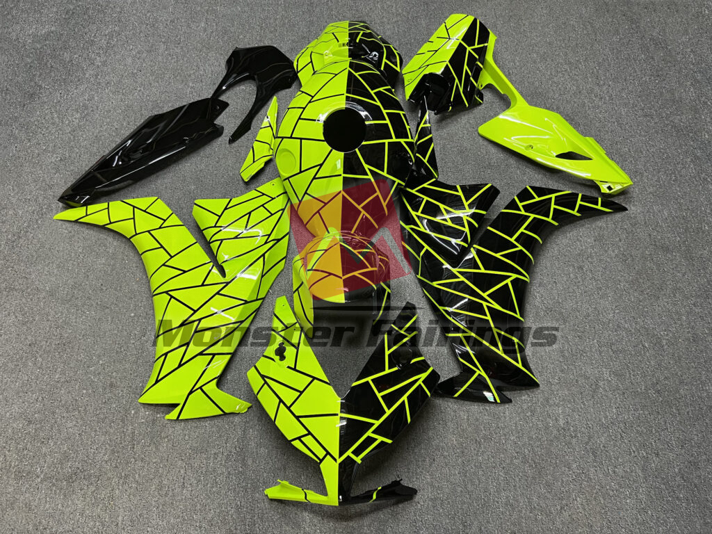 Honda CBR1000RR 2012 - 2016 Gloss Black & High Viz Yellow Split ABS fairings - custom motorcycle bodywork kit by Monster Fairings