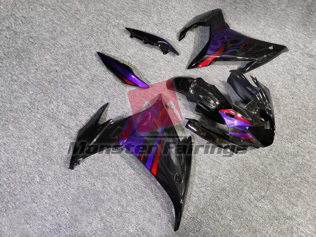 Gloss Black Red & Purple ABS fairings for Yamaha FZ6R 2009 - 2015 - premium OEM fit kit by Monster Fairings