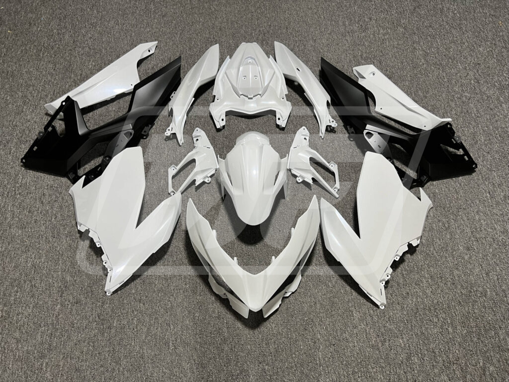 Kawasaki Ninja 400 2018-2024 Gloss Pearl White & Matte Black ABS Fairings | Monster Fairings