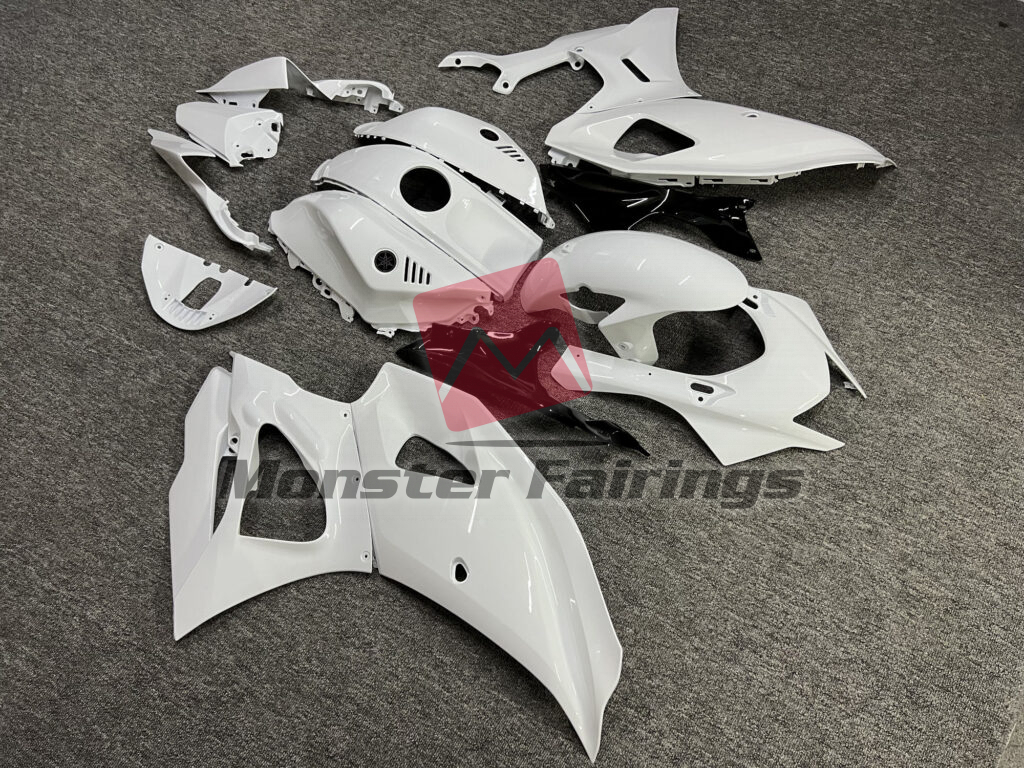 2021 - 2025 Yamaha R7 Gloss White Black fairing set - ABS injection, custom painted by Monster Fairings