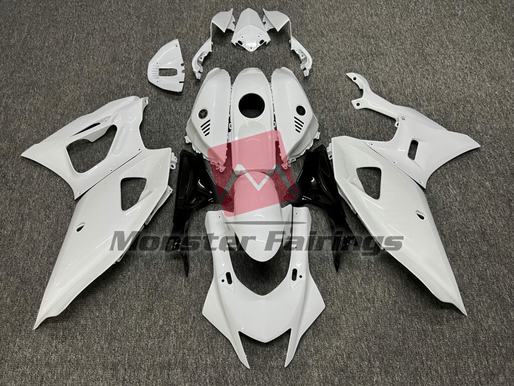 Yamaha R7 2021 - 2025 Gloss White Black ABS fairings - custom motorcycle bodywork kit by Monster Fairings