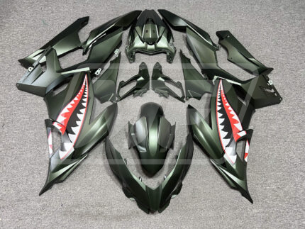 Kawasaki Ninja 400 2018-2024 Matte Dark Green Shark ABS Fairings | Monster Fairings