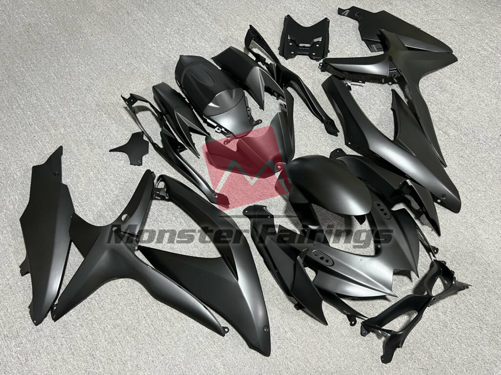 Matte Black ABS fairings for Suzuki GSXR 600 - 750 2008 - 2010 - premium OEM fit kit by Monster Fairings