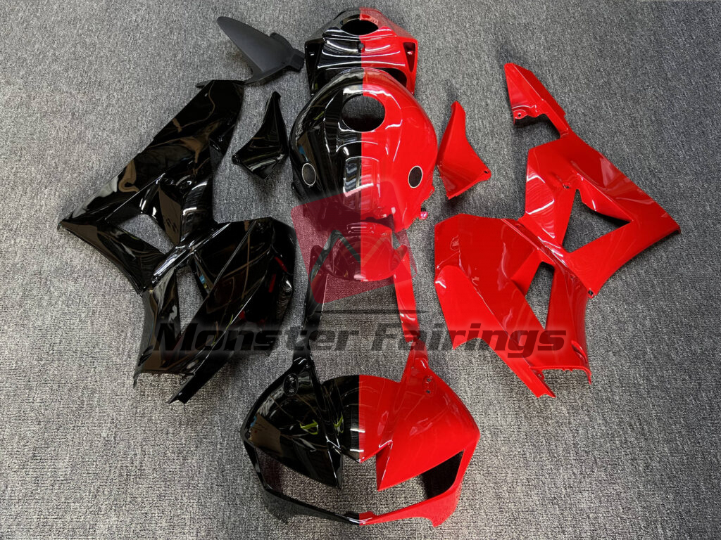 Honda CBR600RR 2013 - 2025 Gloss Red & Black Split ABS fairings - custom motorcycle bodywork kit by Monster Fairings