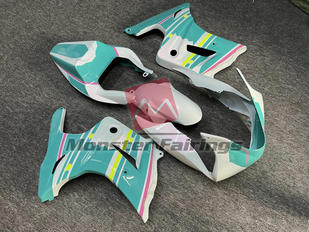 Suzuki SV650 custom ABS fairings 2003 - 2011 in Pearl White & Gloss Coral Blue Pink - durable replacement kit, Monster Fairings