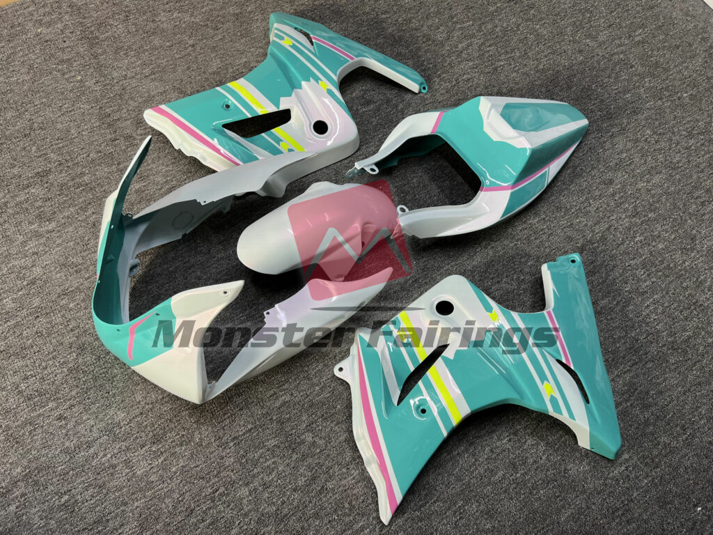 Pearl White & Gloss Coral Blue Pink ABS fairings for Suzuki SV650 2003 - 2011 - premium OEM fit kit by Monster Fairings