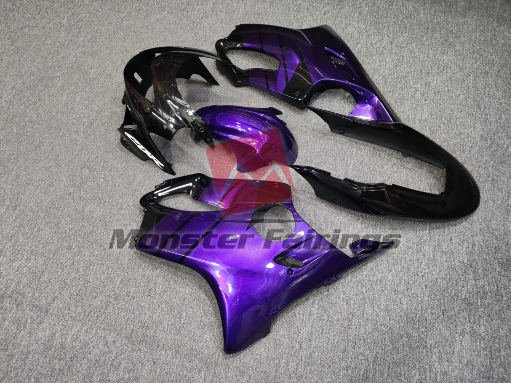 1999 - 2000 Honda CBR600 F4 Gloss Purple & Black fairing set - ABS injection, custom painted by Monster Fairings