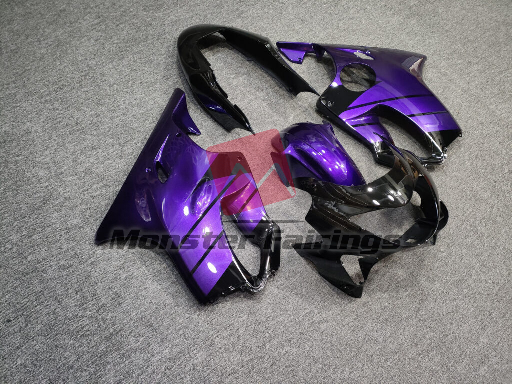 Honda CBR600 F4 custom ABS fairings 1999 - 2000 in Gloss Purple & Black - durable replacement kit, Monster Fairings