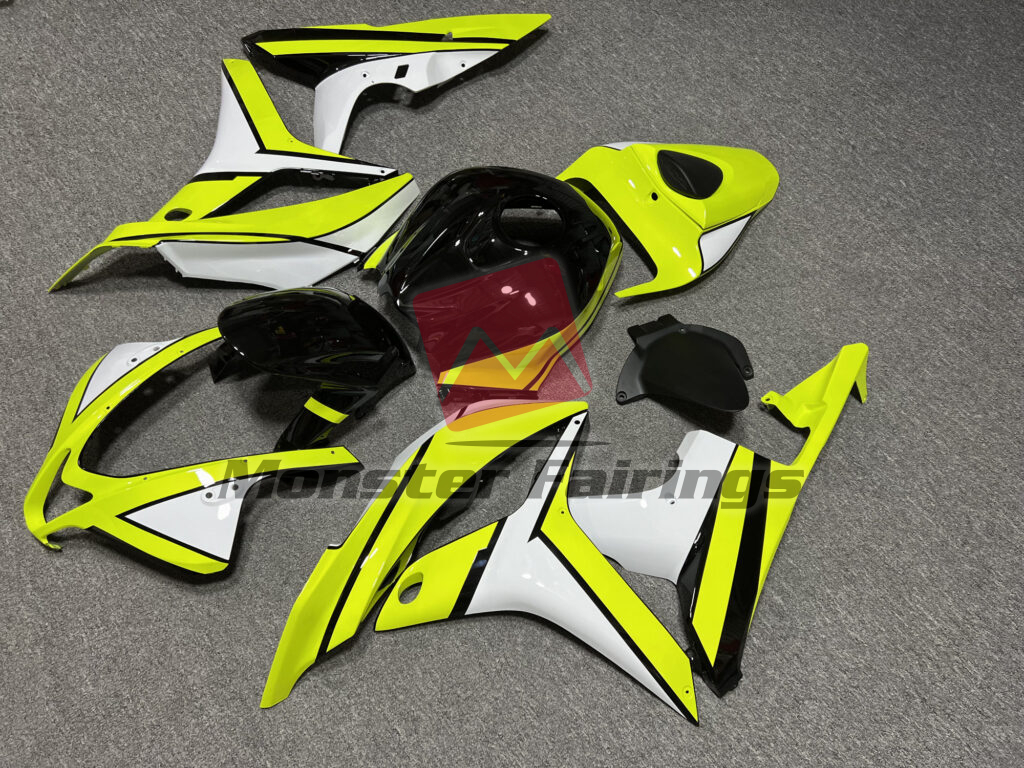 Gloss White & Lime Green Black ABS fairings for Honda CBR600RR 2007 - 2008 - premium OEM fit kit by Monster Fairings