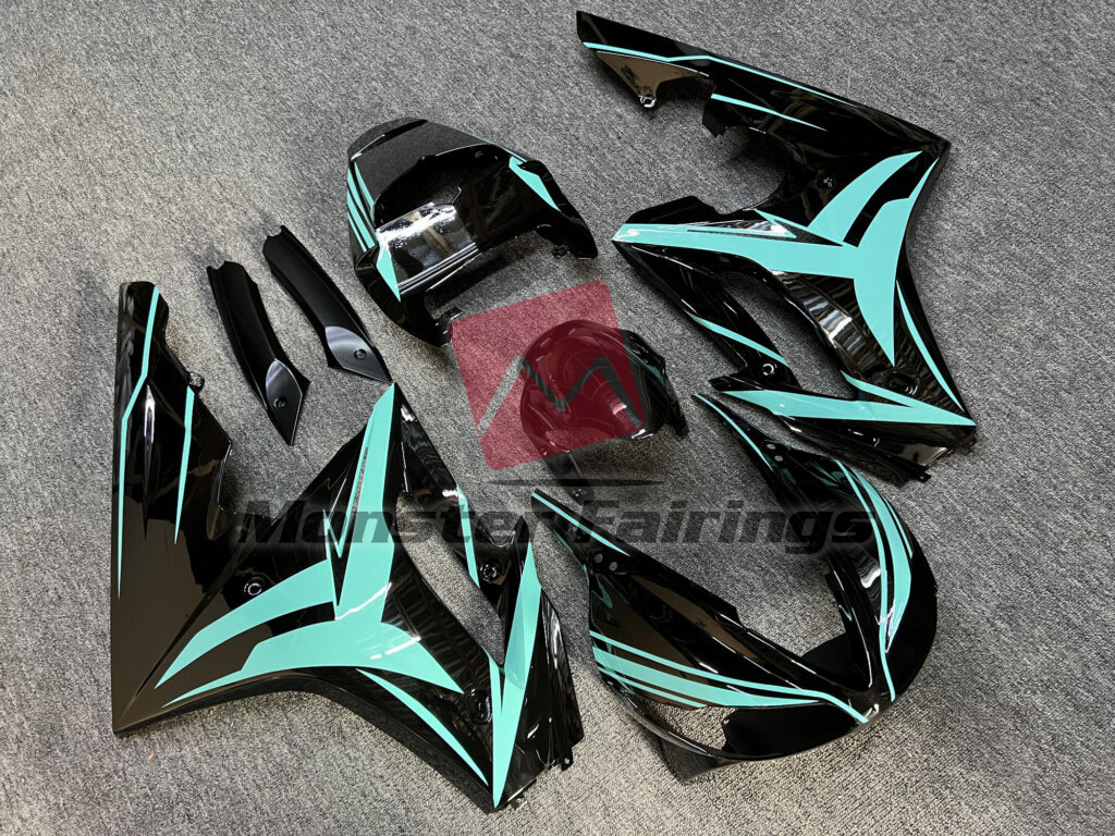 Gloss Black Teal ABS fairings for Triumph Daytona 675 2009 - 2012 - premium OEM fit kit by Monster Fairings
