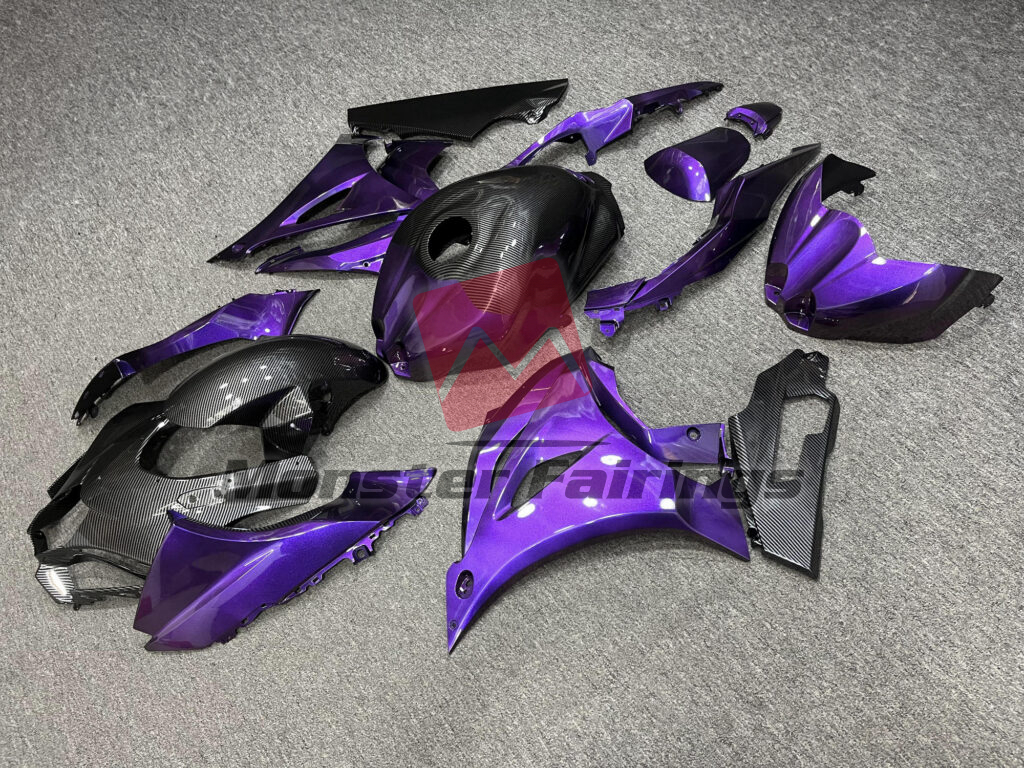Gloss Deep Purple Carbon Fiber Style ABS fairings for Suzuki GSXR 1000 2017 - 2025 - premium OEM fit kit by Monster Fairings