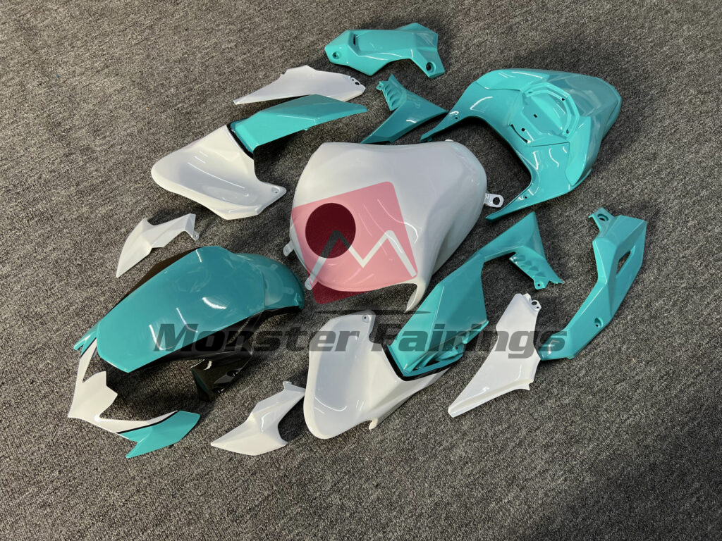 Kawasaki Z900 custom ABS fairings 2020 - 2024 in Gloss White & Teal - durable replacement kit, Monster Fairings
