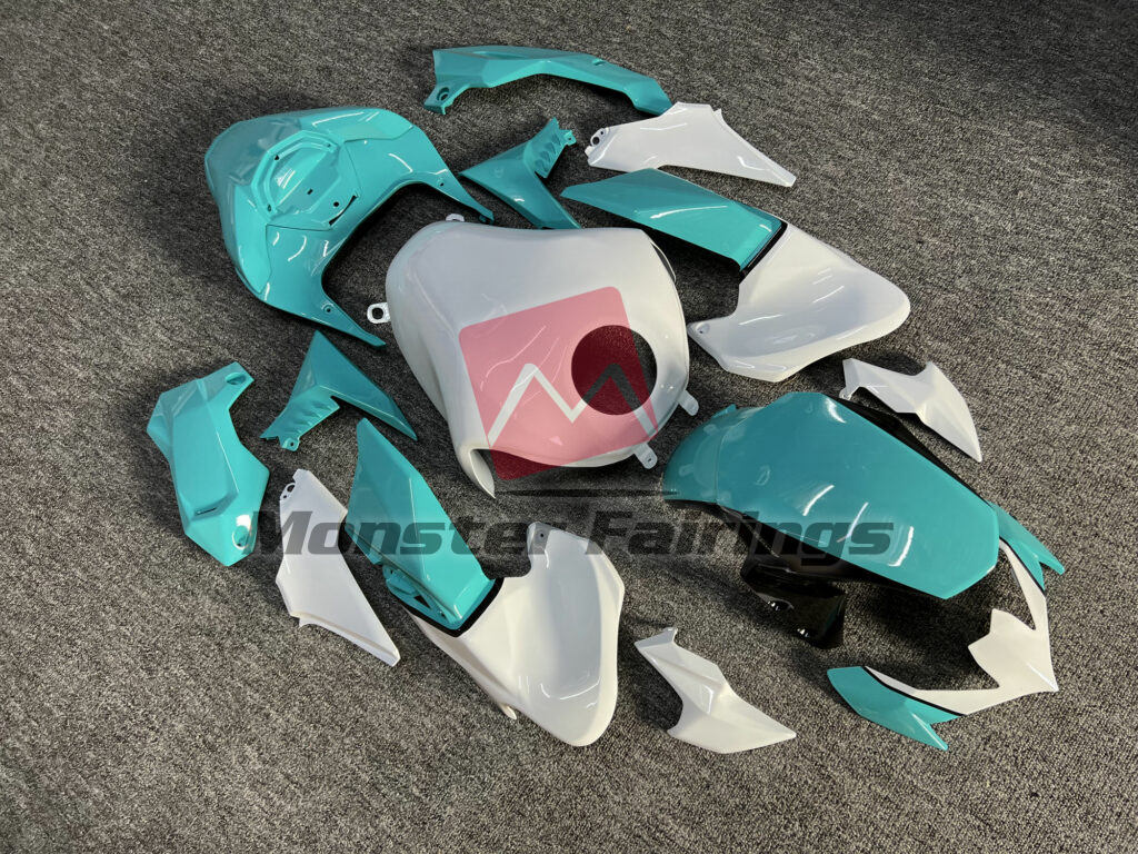 Gloss White & Teal ABS fairings for Kawasaki Z900 2020 - 2024 - premium OEM fit kit by Monster Fairings