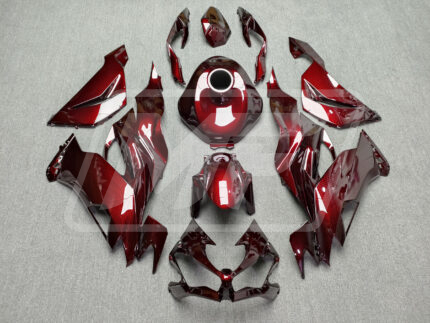 Kawasaki ZX6R 2019-2023 Gloss Maroon Red Carbon Fiber Style ABS Fairings | Monster Fairings