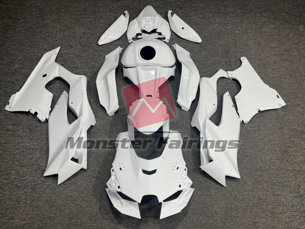Kawasaki ZX10R 2021 - 2025 Gloss White ABS fairings - custom motorcycle bodywork kit by Monster Fairings