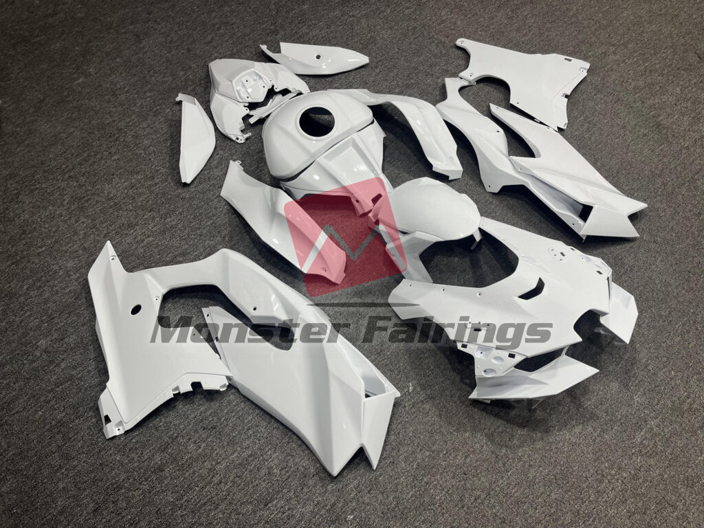 Kawasaki ZX10R custom ABS fairings 2021 - 2025 in Gloss White - durable replacement kit, Monster Fairings