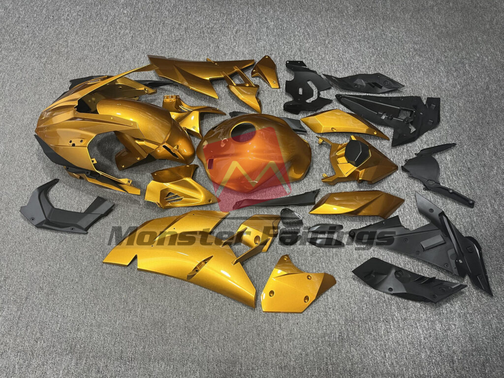 2015 - 2025 Kawasaki Ninja H2 Gloss Gold fairing set - ABS injection, custom painted by Monster Fairings