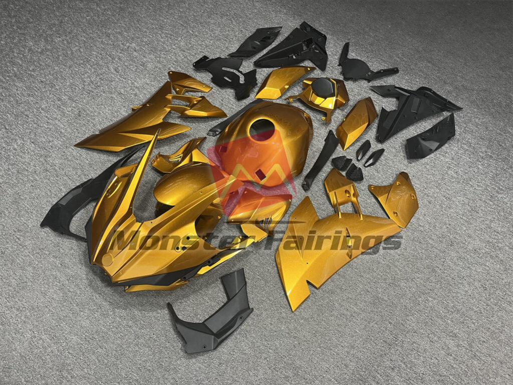 Kawasaki Ninja H2 custom ABS fairings 2015 - 2025 in Gloss Gold - durable replacement kit, Monster Fairings