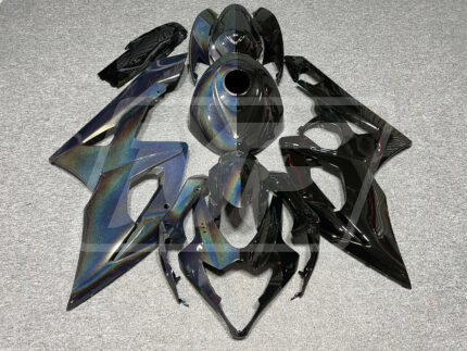 Suzuki GSXR 1000 2005-2006 Gloss Rainbow Black & Silver Split ABS Fairings | Monster Fairings