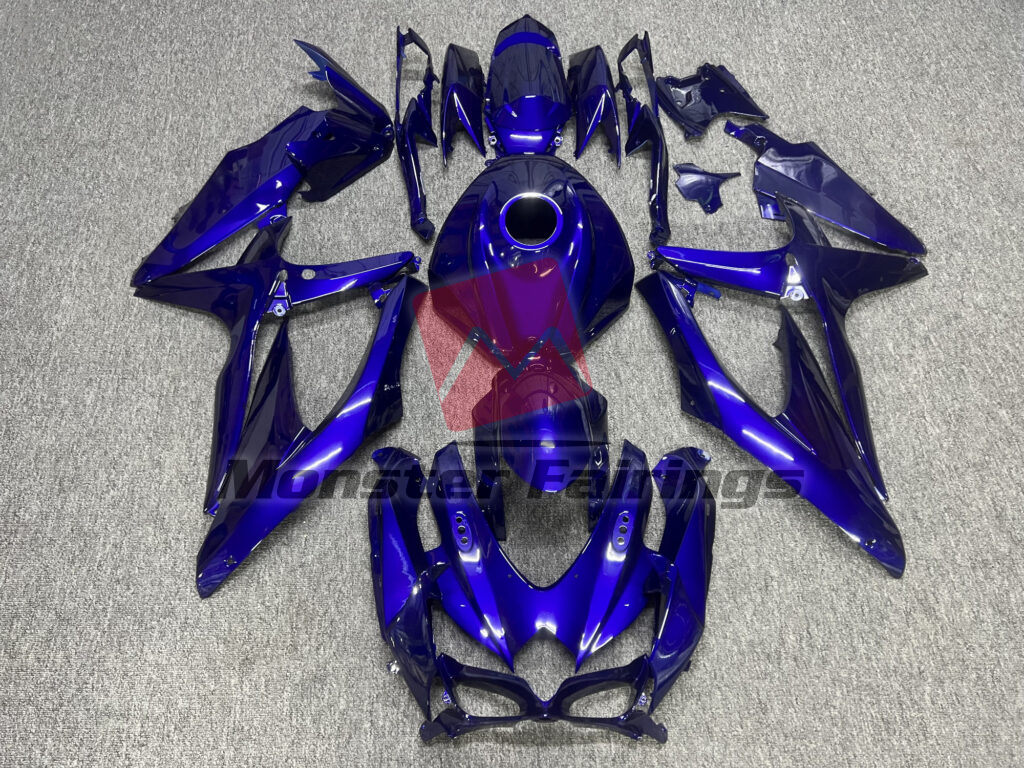 Suzuki GSXR 600 - 750 2008 - 2010 Gloss Deep Blue ABS fairings - custom motorcycle bodywork kit by Monster Fairings
