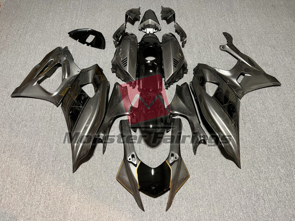 Yamaha R7 2021 - 2025 Gloss Gray & Black ABS fairings - custom motorcycle bodywork kit by Monster Fairings