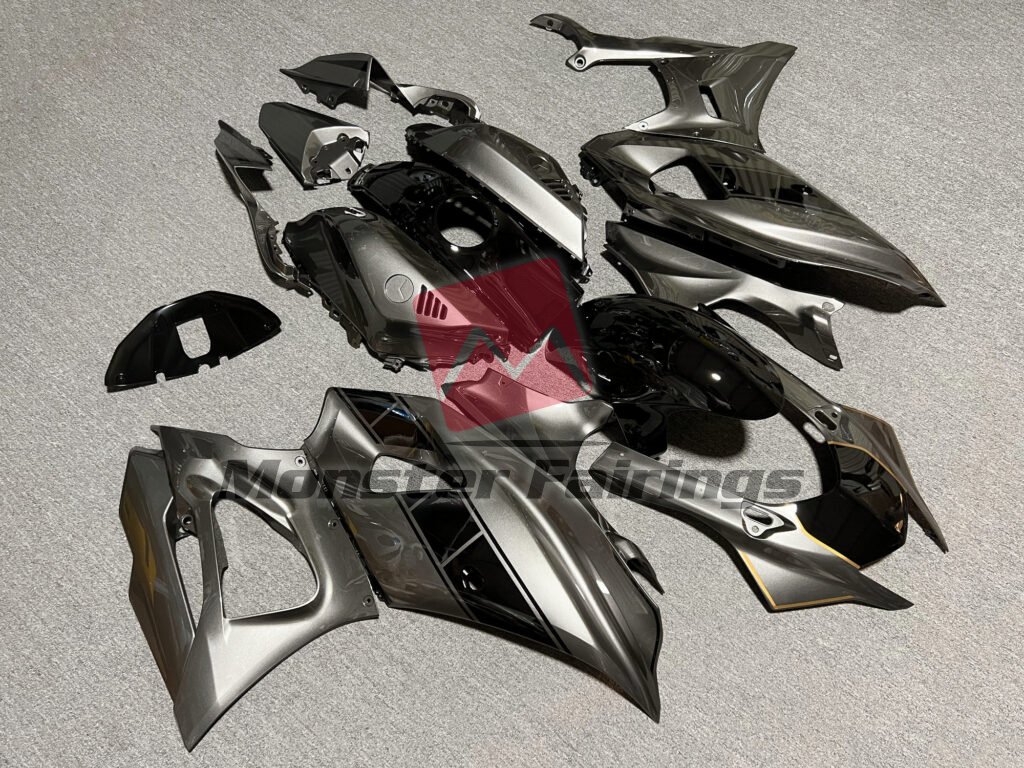 Gloss Gray & Black ABS fairings for Yamaha R7 2021 - 2025 - premium OEM fit kit by Monster Fairings