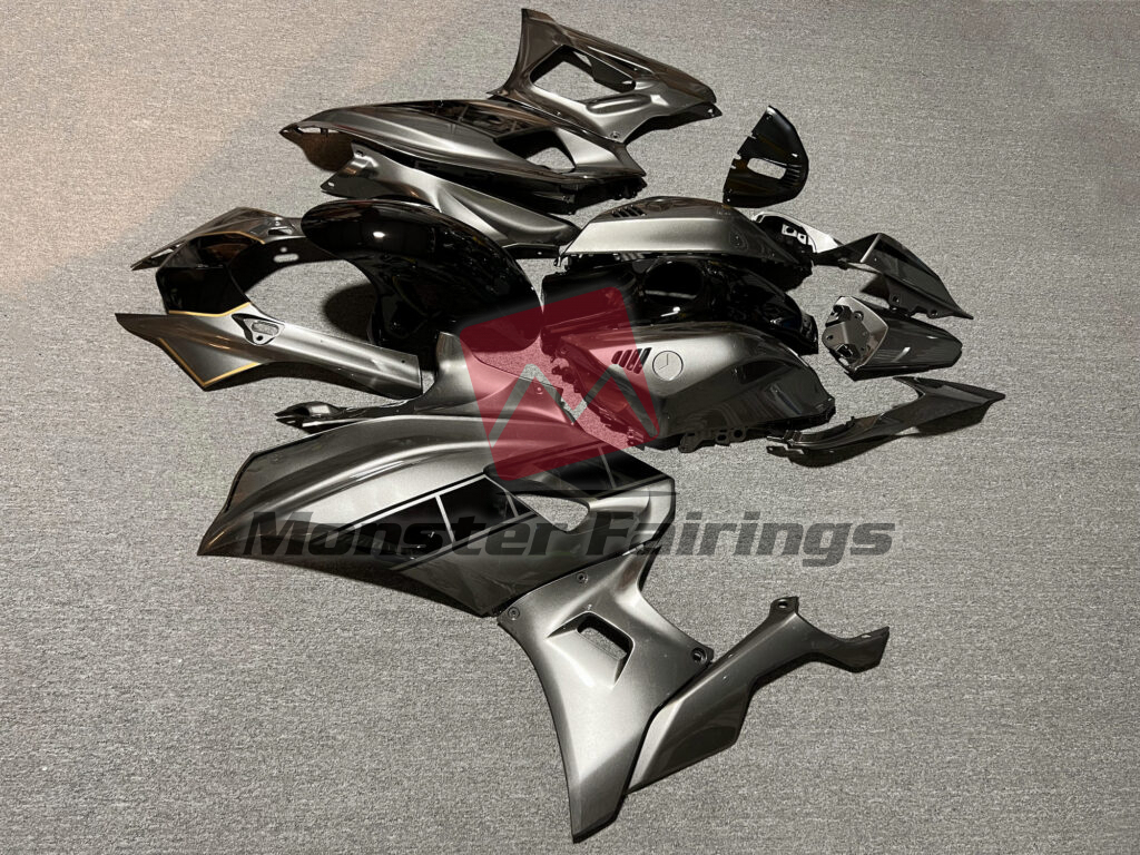 2021 - 2025 Yamaha R7 Gloss Gray & Black fairing set - ABS injection, custom painted by Monster Fairings