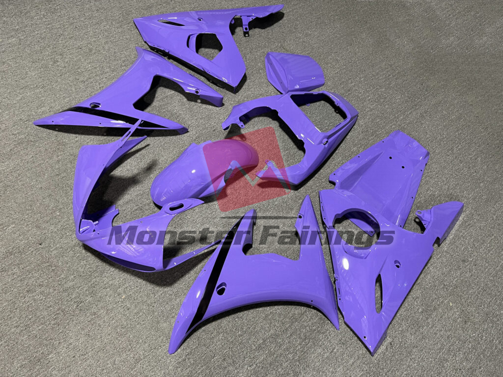 Gloss Light Purple Black ABS fairings for Yamaha R6 2003 - 2004 - premium OEM fit kit by Monster Fairings