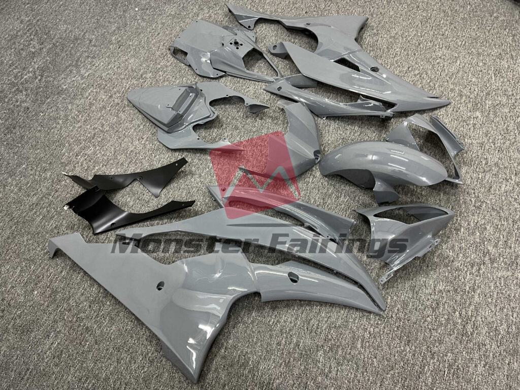 2008 - 2016 Yamaha R6 Gloss Nardo Gray fairing set - ABS injection, custom painted by Monster Fairings