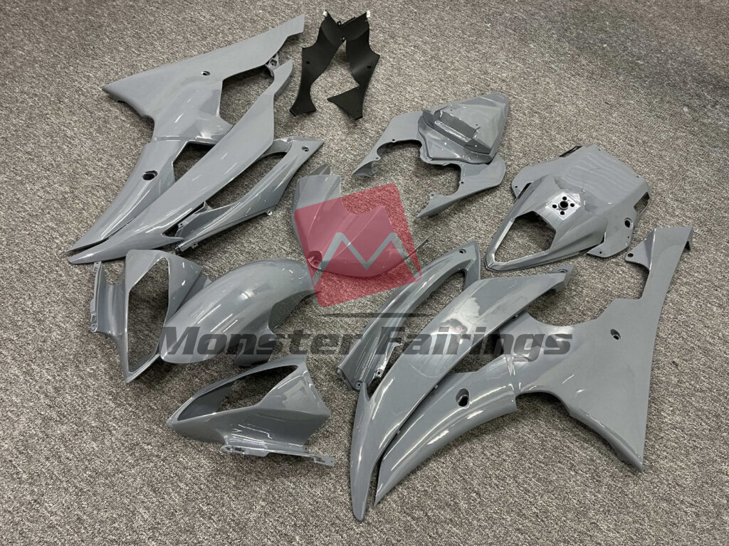 Yamaha R6 custom ABS fairings 2008 - 2016 in Gloss Nardo Gray - durable replacement kit, Monster Fairings