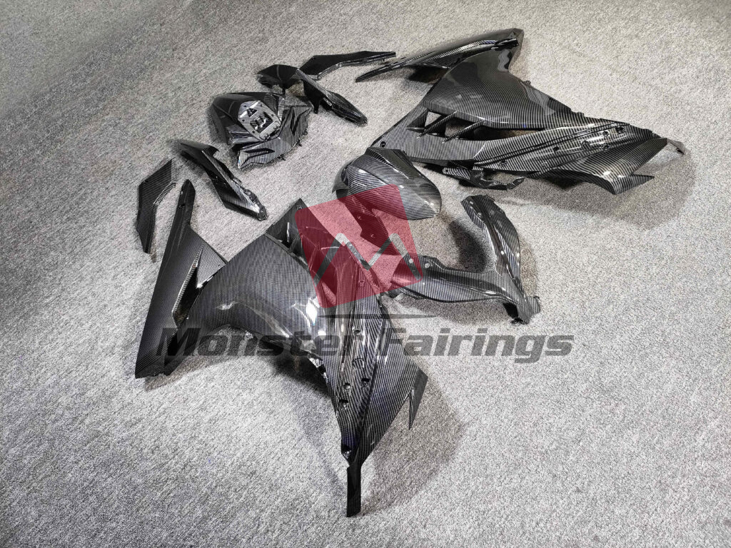 Kawasaki Ninja 300 custom ABS fairings 2013 - 2022 in Gloss Carbon Fiber Style - durable replacement kit, Monster Fairings